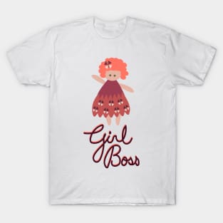 Girl Boss in Wine and Coral T-Shirt